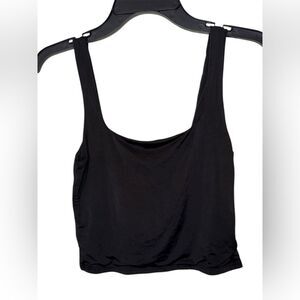 Live In The Moment Black Sleeveless Crop Top Medium Square Neck Athletic Sexy